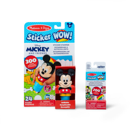 Melissa & Doug Melissa & Doug Sticker Wow! Disney Mickey Mouse Bundle: Activiteit Pad, Stamper, 500 Stickers, Mini Pad