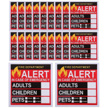 20 Sheets Emergency Alert People and Pet Finder Stickers Emergency Alert Decal