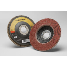 3M Cubitron II Flap Disc 969F 40+ T27 4-1/2 in x 7/8 in Pack of 10 Polyester Backing Heavy Grinding Edge Deburring Aggressive Weld Remova