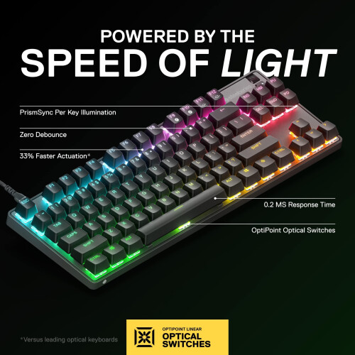 SteelSeries Teclado americano Steelseries Apex 9 Tkl (Linear Optipoint Optical) 1