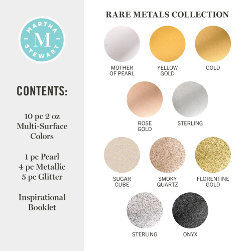 Martha Stewart Multi-Surface Specialty 10 PC Paint Pint Metals 2