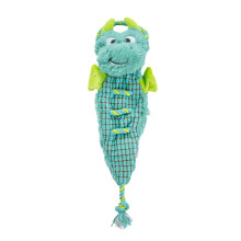 Outward Hound Ropiez Rope Interaktivt hundevognsleget?j til sl?bning Squeaky Fun Dragon Flerfarvet Stor
