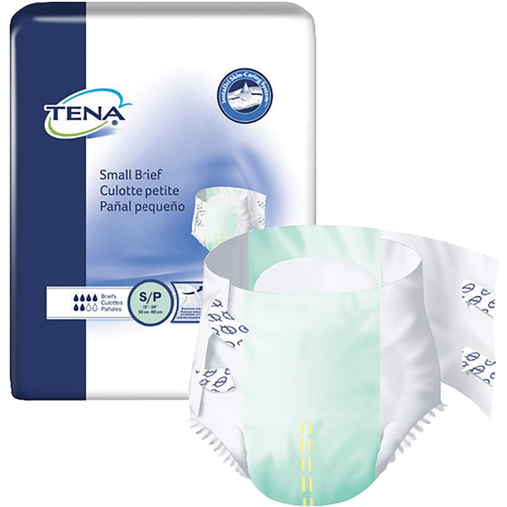 TENA Small Adult Incontinence Briefs  Unisex with Moderate Absorbency  12 Count  1 Pack