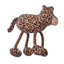 Ulospäin suuntautuva Hound Tuggy Buddyz Leopard Squeaky Rope Dog -lelu