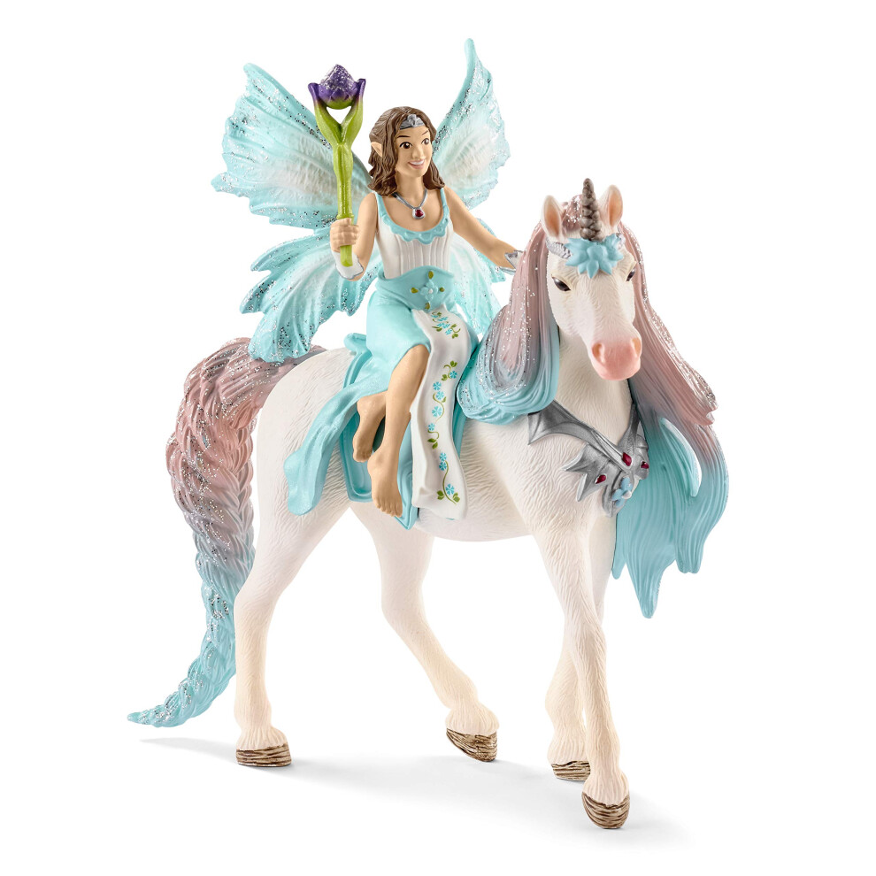 Schleich Bayala Fairy Eyela With Princess Unicorn Playset - Sparkling Flying Princess Doll With Unicorn And Magic Wand Birthday Gift For Girls And Bo