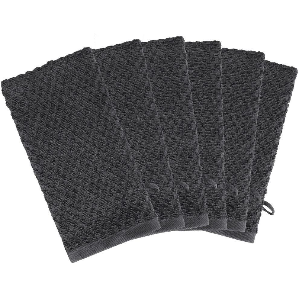 Cotton Craft Rukavice Do Koupele - Exfoliacn Rukavice - Sada 6 Euro Spa Waffle Weave Rucnkovch Rukavic - 100% Bavlna Telov Sprchov Rukavice Nk-image