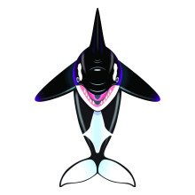 WindNSun Sealife Polyester Ripstop Orca Kite 57"""" h?j
