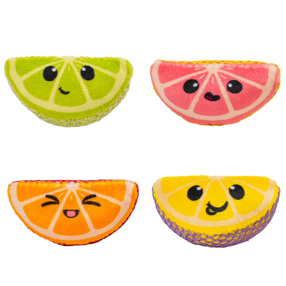Photos - Cat Food Catstages Dental Fruit Wedges 4 Pk Soft and Textured Catnip Chew Toys That Help Clean Teeth Multicolored 72093