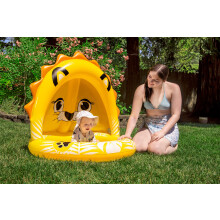 Poolmaster Aufblasbarer Swimmingpool Kinderpool mit Sonnenschutz Baby Lion Small