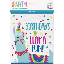 Lama-Geburtstagsparty-Beutetaschen | 9"""" x 7,5"""" | 8 Stk