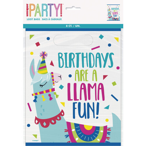 Lama f?dselsdagsfest Loot Tasker | 9"""" x 7,5"""" | 8 stk