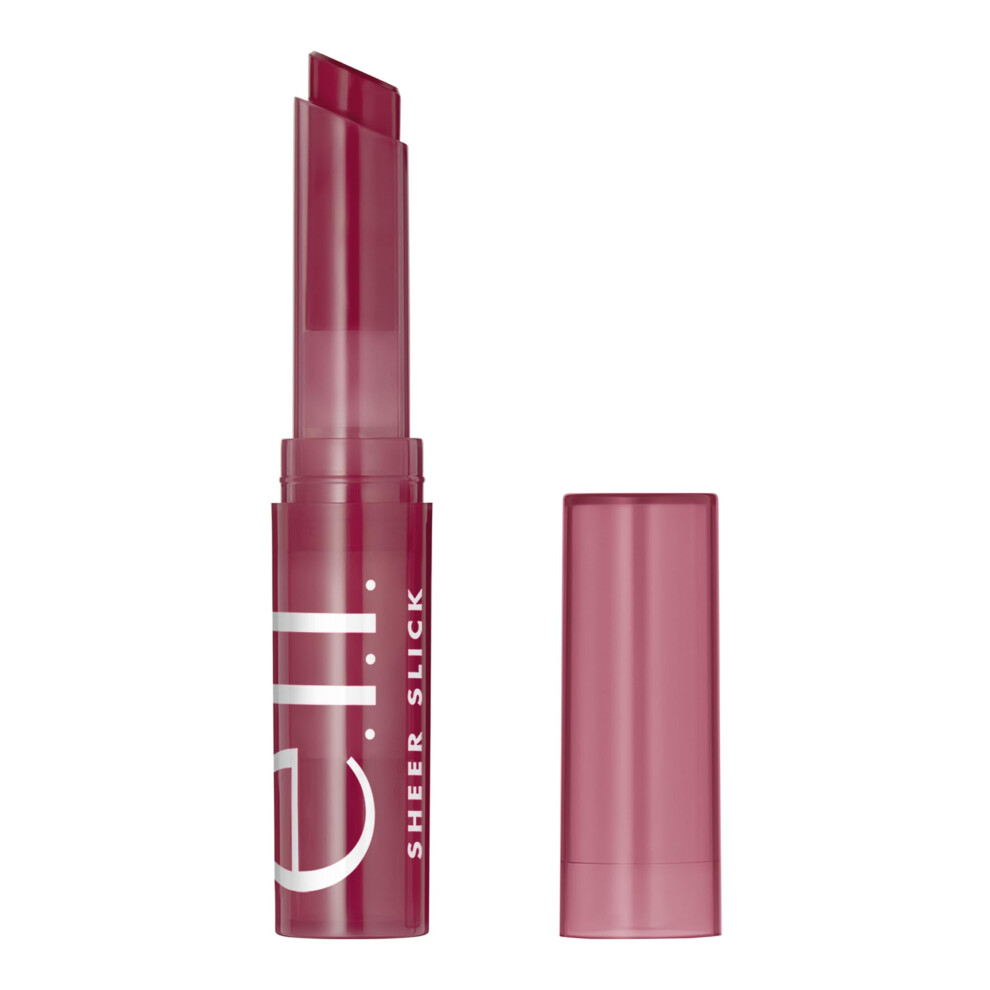 e.l.f. Sheer Slick Lipstick Hydrating Lipstick For Sheer Color With A Shiny Finish Infused With Vitamin E Vegan & Cruelty-free Black Cherry