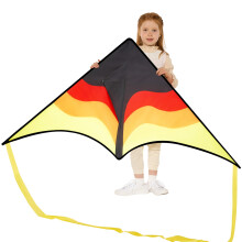 SYNCFUN Large Delta Kite Gradient Yellow- Easy to Fly for Kids and Adults, Beach Kite with 328 ft String for Outdoor Games and Activities