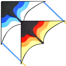 SYNCFUN 2 Packs Large Delta Kite Gradient Blue and Yellow- Easy to Fly for Kids and Adults, Beach Kite with 328 ft String for Outdoor Games and Activi