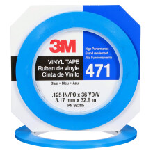 3M 92385 Vinyl Tape 471 Blue  1/8"""" x 36 yd. 5.2 mil