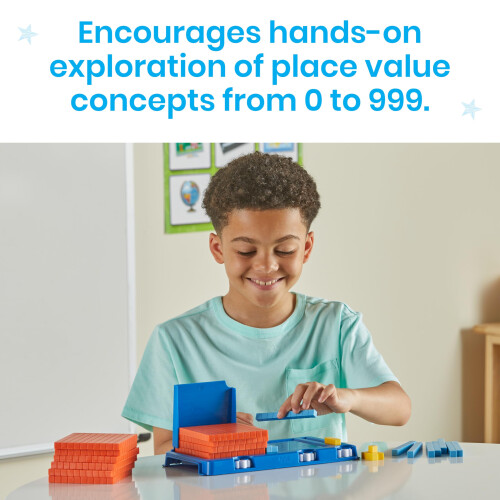 hand2mind Place Value Frame with Base Ten Blocks  Base 10 Blocks  Educational Math Manipulatives  Montessori Math Materials  Counting Cubes for K 2