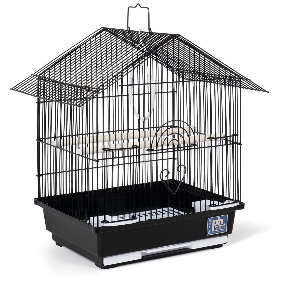 Prevue Pet Products Parakeet Manor Bird Cage with Handle for Home or Travel Black