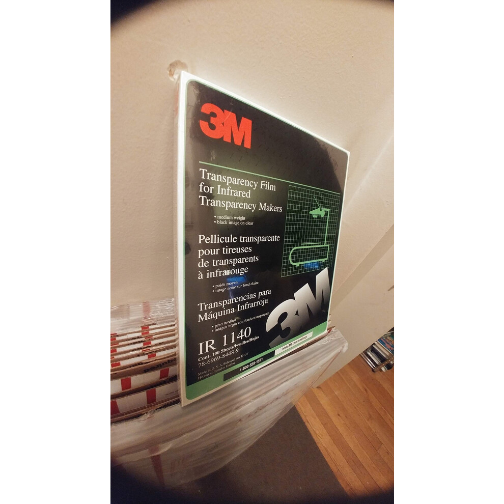 3M Transparency Film For Infrared Printers  Clear  8 1/2in. x 10 1/2in.  4 Mil  Box Of 100 Sheets