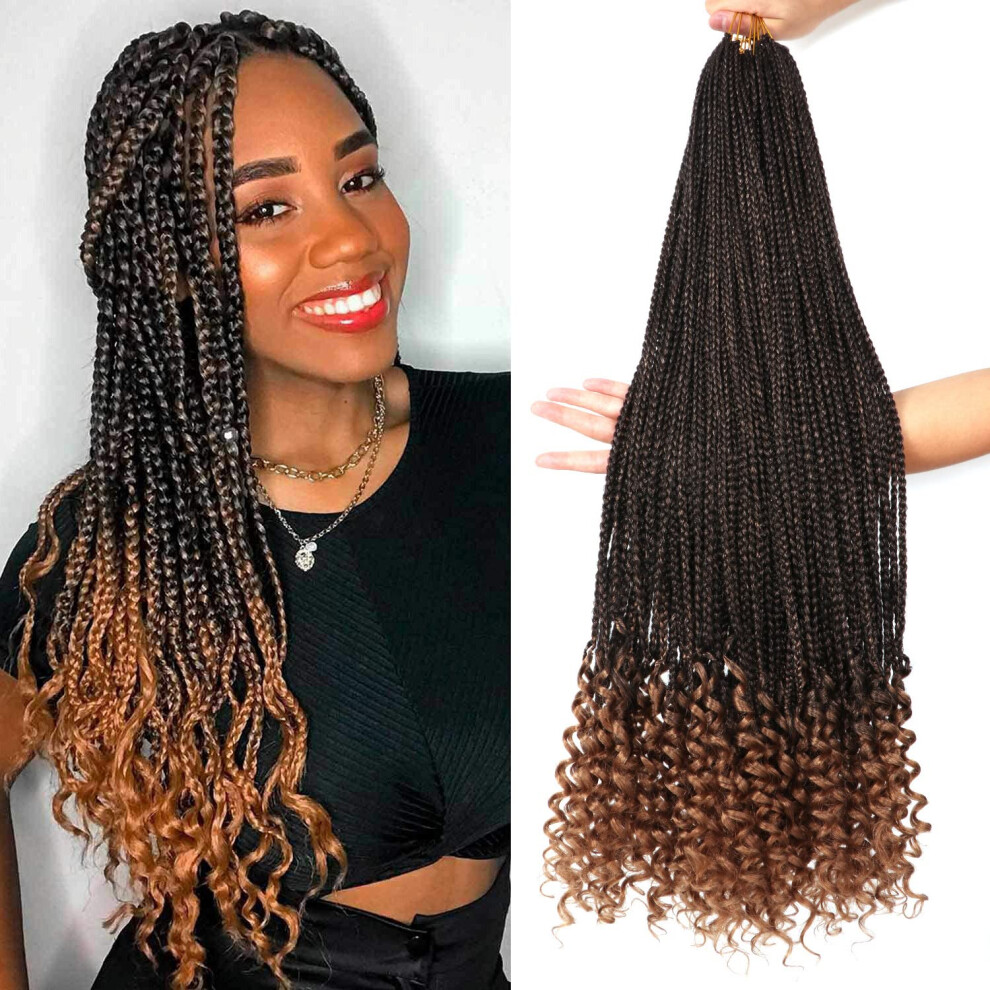Urnice 6 Packs 30 Inch Boho Goddess Box Braids Crochet Hair For Black Women (T27#, 30 Inch (Pack Of 6))