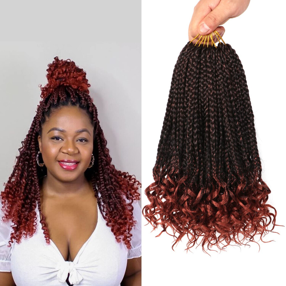 Urnice 7 Packs 10 Inch Boho Goddess Box Braids Crochet Hair For Black Women (T350# 10 Inch (Pack Of 7))
