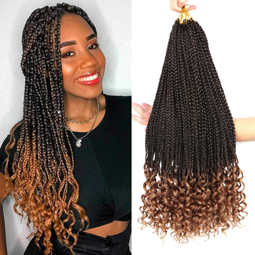 Urnice 7 Packs 24 Inch Boho Goddess Box Braids Crochet Hair For Black Women (T27# 24 Inch (Pack Of 7))