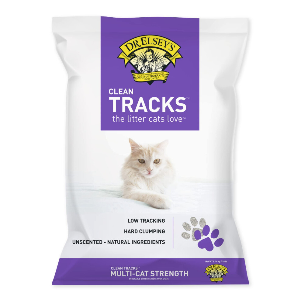 Dr. Elsey's Clean Tracks Clumping Clay Cat Litter 18lb. Bag