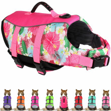 Mklhgty Hawaiiaans hondenreddingsvest - Verstelbaar ripstopvest met reddingshandvat voor zwemmen, varen, veiligheidsapparaat met hoge flotatie vo