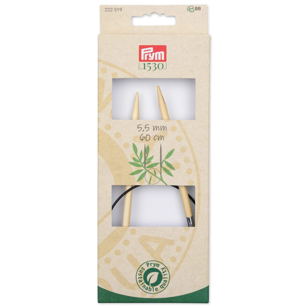 Prym 24"""" (60 Cm) Circular Bamboo Knitting Needles Us 9 (5.5 Mm)