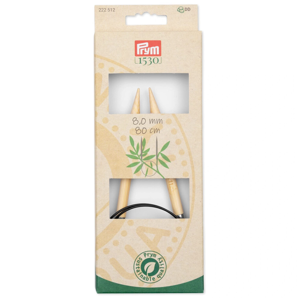 Prym 32"""" (80 Cm) Circular Bamboo Knitting Needles Us 11 (8 Mm)