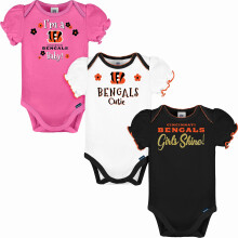 Gerber Baby Girl's NFL 3-pack kortrmad bodysuit Team Frg 18 mnader