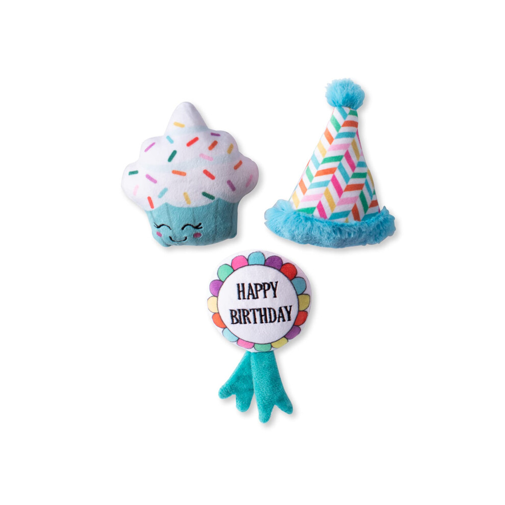 Photos - Other Pet Supplies Fringe Studio Plush Dog Toy Set Happy BARK-Day! 3 Piece Set for Small Dogs  289525(289525)