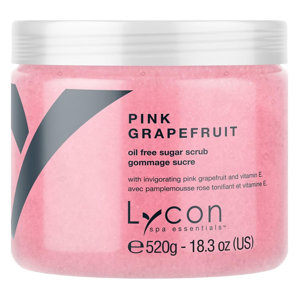 Lycon Pink Grapefruit Sugar Scrub 520G Gently Exfoliates And Moisturises At The Same Time, Without Leaving An Oily Residue