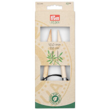 Prym 32"""" (80 cm) runde bambus strikkepinde US 15 (10 mm)