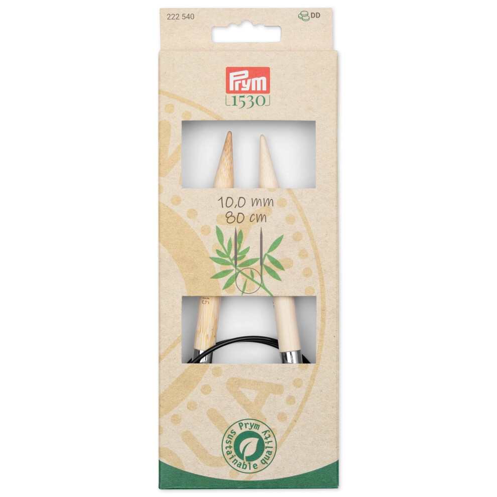 Prym 32"""" (80 Cm) Circular Bamboo Knitting Needles Us 15 (10 Mm)