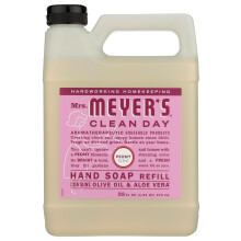 MRS. MEYER'S CLEAN DAY Flssigseife, Nachfllpackung, tierversuchsfrei und biologisch abbaubar, Handwsche mit therischen len, Pfingstrosenduft