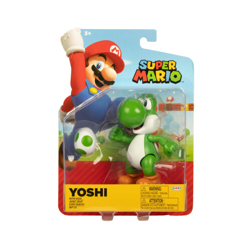 Super Mario Super Mario 4"""" Action Figures Green Yoshi with Egg 1