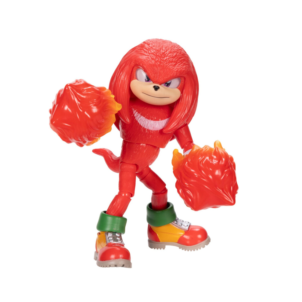 New Sonic The Hedgehog Sonic 3 The Hedgehog The Movie - 5"""" Knuckles Action Figure - Articulated Figure - Jakks Pacific 430204
