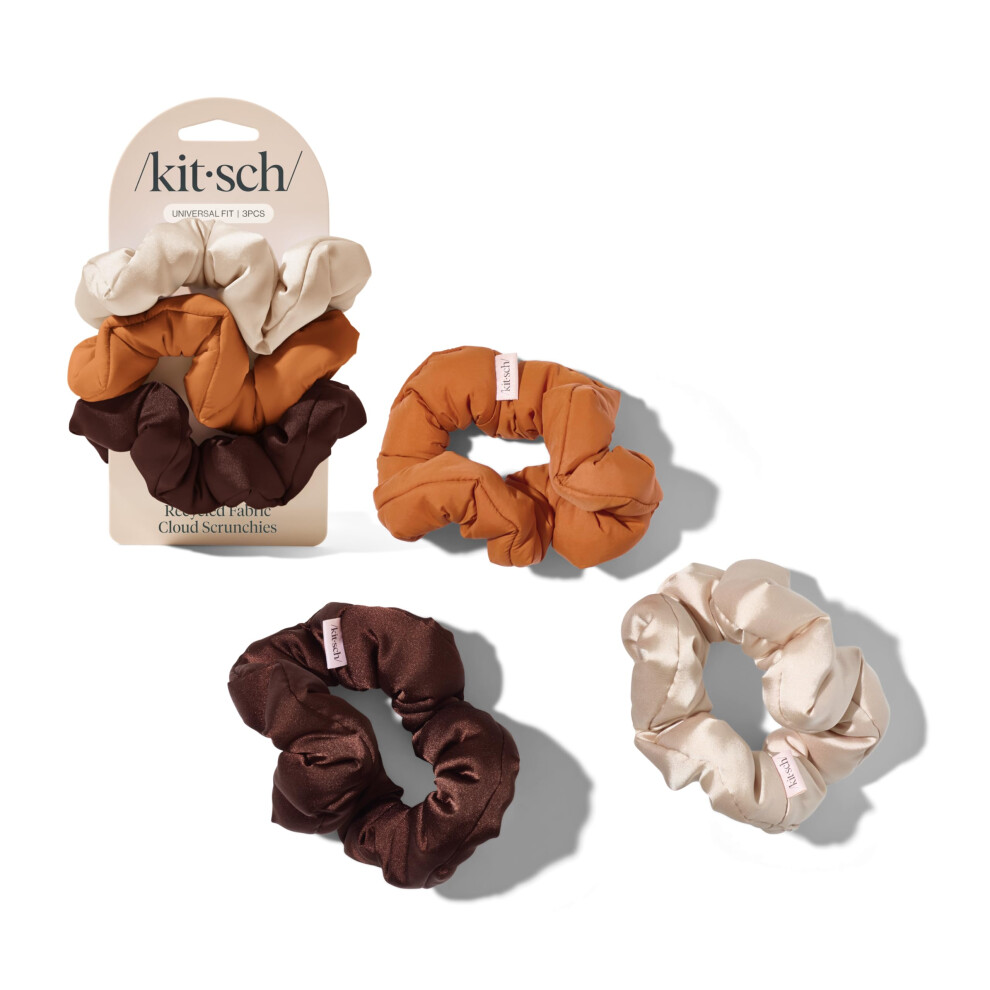 Kitsch Scrunchies For Women - No Crease Hair Ties No Damage | Soft Polyester Scrunchies For All Hair Types & Textures | Stylish & Comfortable, For Pon