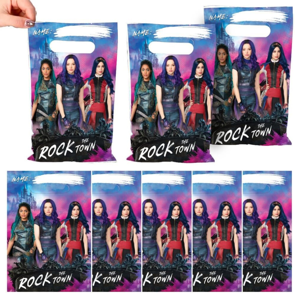 Disney Fun & Adorable Descendants 3 Multicolor Folded Loot Bag - 9"""" x 6.5"""" (Pack of 8) - Great Party Bags For Kids Themed Parties & Events