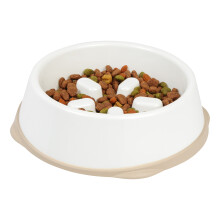 IRIS USA 4 Cups Slow Feeder Dog Bowl Anti-Choking Anti-Slip Easy to Clean Interactive Puzzle Toy Healthy Digestion Short snouted Dogs Cats