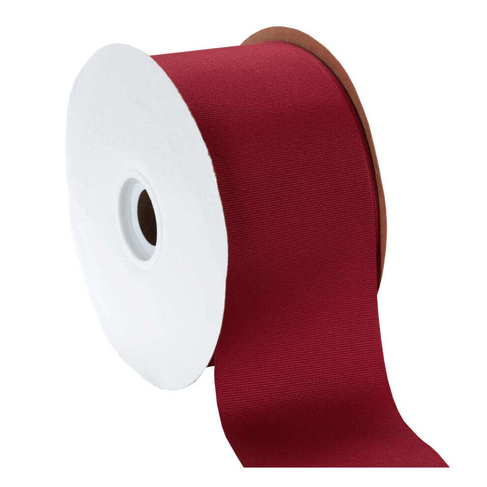 Berwick Offray 3"""" Grosgrain Ribbon Cranberry 50 Yards Red