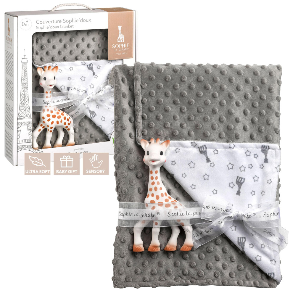 Sophie la girafe Gift Set | Includes Sophie la girafe & Sophie Doux Blanket | Ultra-Soft Blanket | Warm Cocoon of Softness | Comfort & Soothe | Awaken