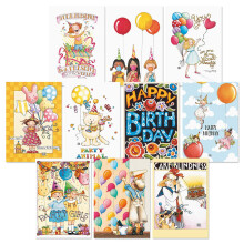 Current Mary Bright Happy Birthday Greeting Card Set - Value Pack of 20 Cards With White Envelopes 10 Designs Large 5"""" x 7"""" Assortment