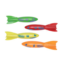 Wahu Dash Divers Pool Toy Set with 5"""" Diving Sticks 4-Piece Underwater Torpedoes for Kids Ages 5+ Glides up to 20'