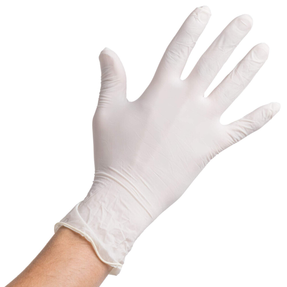 Gants En Latex Jetables En Poudre Pour Alimentaire Pack Confortable De 100-image