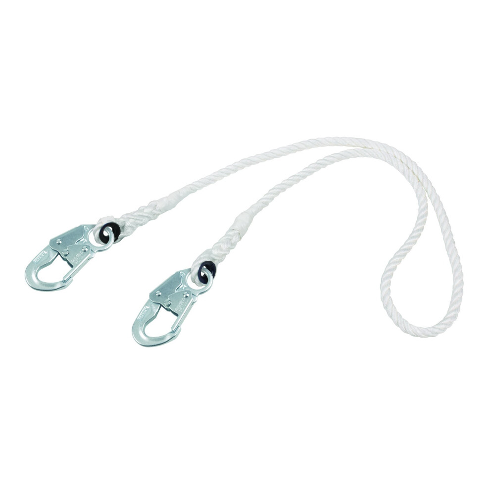 3M Protecta PRO 1385501 Rope Restraint Lanyard  6'  White  2 Snap Hooks  310 lb. Capacity