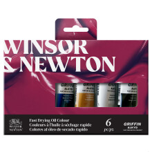 Winsor & Newton Griffin Alkyd sneldrogende olieverf beginnersset, 6 x 37 ml tubes