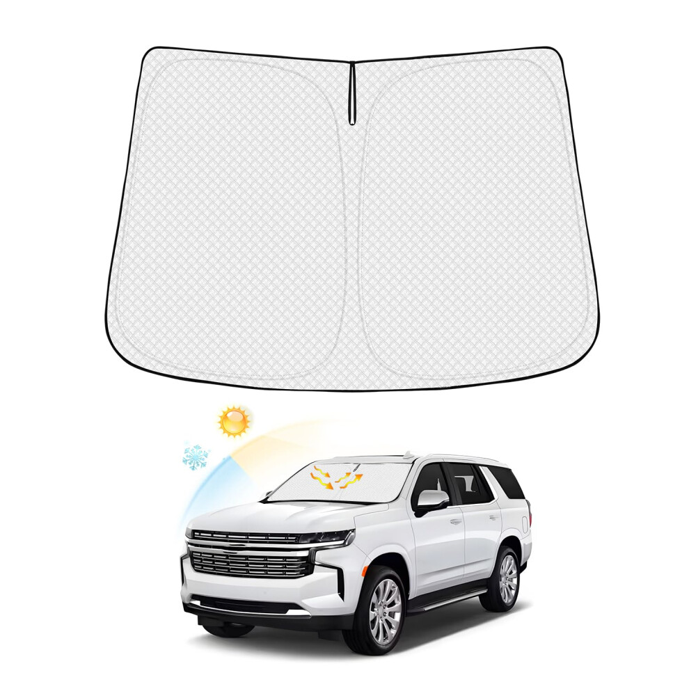 Canvcle Windshield Sun Shade For Chevrolet/Chevy Tahoe 2021-2024 2025 Accessories Thicken 6-Layer Foldable Front Window Sunshade Cover Sun Visor Prote 732141638483