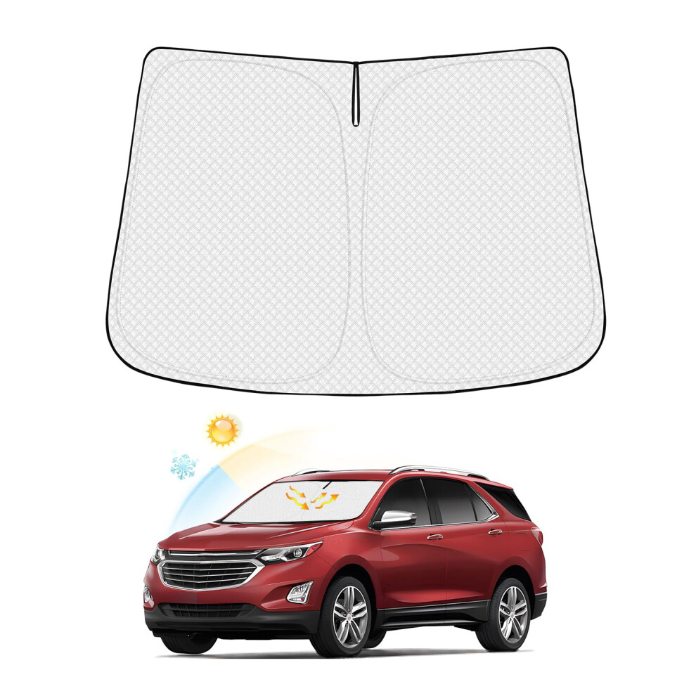 Canvcle Windshield Sun Shade For Chevrolet/Chevy Equinox 2018-2024 Accessories Thicken 6-Layer Foldable Front Window Sunshade Sun Visor Protector Bloc 732141638407