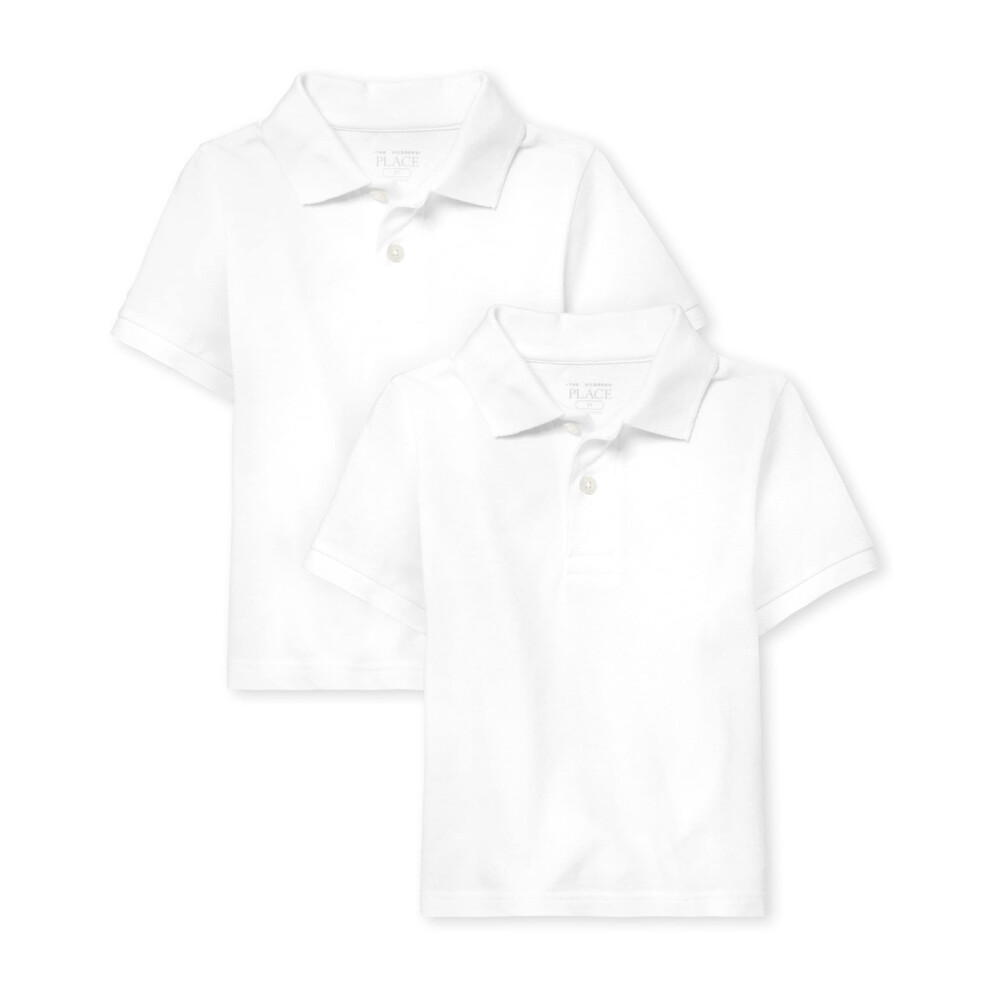 The Children's Place Baby Boys And Toddler Boys Short Maniche Pique Polo White 6-9 Mesi-image